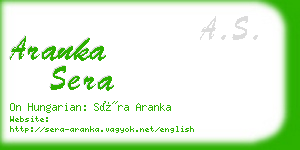 aranka sera business card